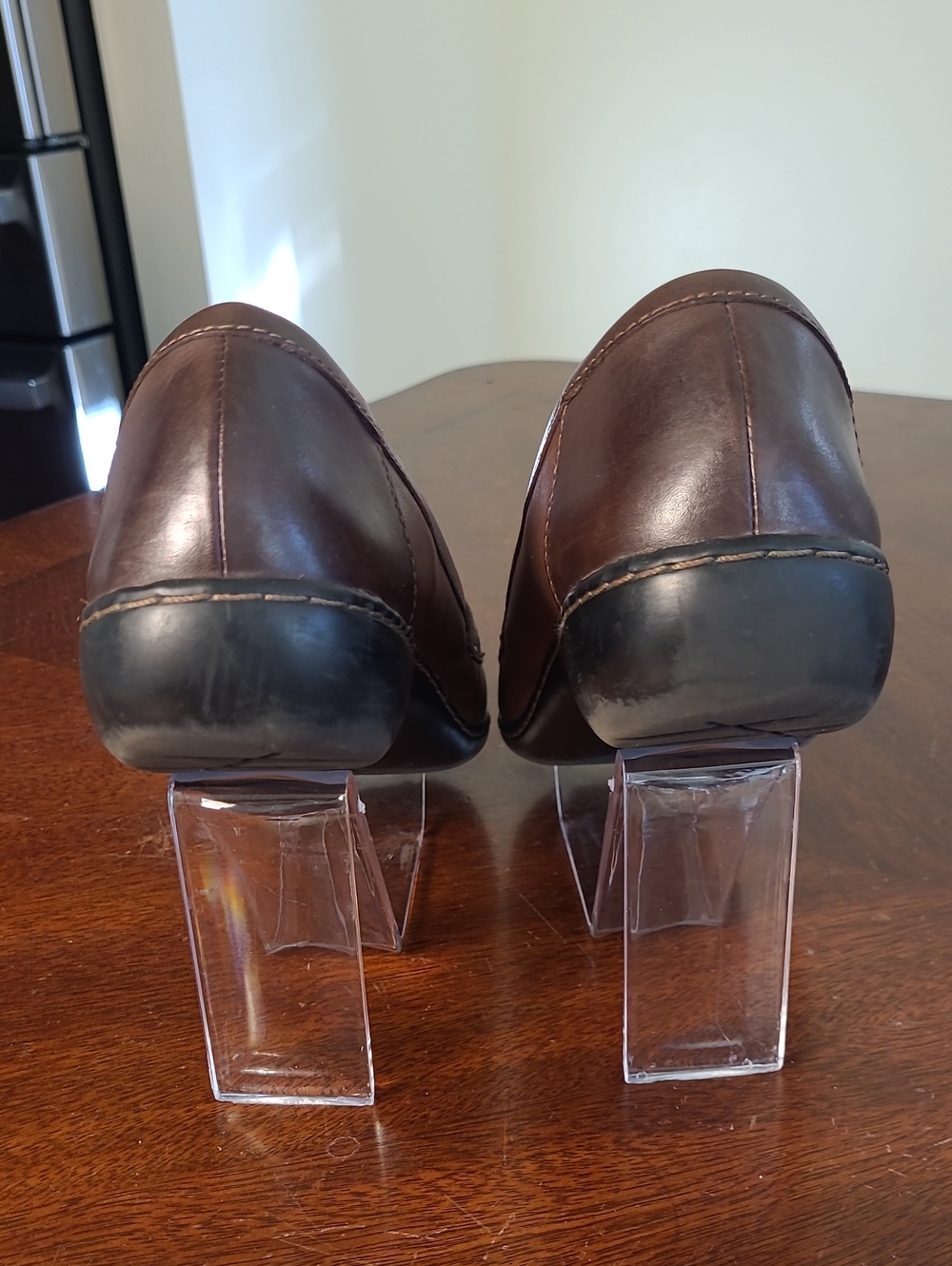 Clarks Ashland Bubble Comfort Loafers Women's Brown Leather Tassel Size 10 - Picture 5 of 7
